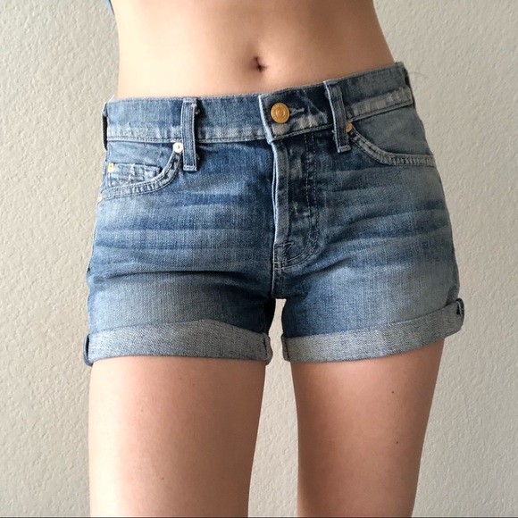 7 For All Mankind Pants - 7 for all mankind button fly rolled cuff shorts 24